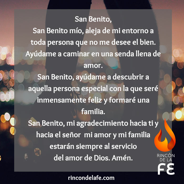 Petición milagrosa a San Benito para el amor